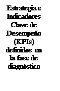 Text Box: Estrategia e Indicadores Clave de Desempeño (KPIs) definidos en la fase de diagnóstico

